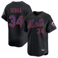 NY.Mets #34 Kodai Senga Player Black Alternate Home Limited Qdoa Stitched Jerseys