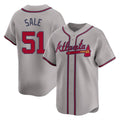 A.Braves #51 Chris Sale Player Gray Limited Home Game Qdoa Stitched Jerseys