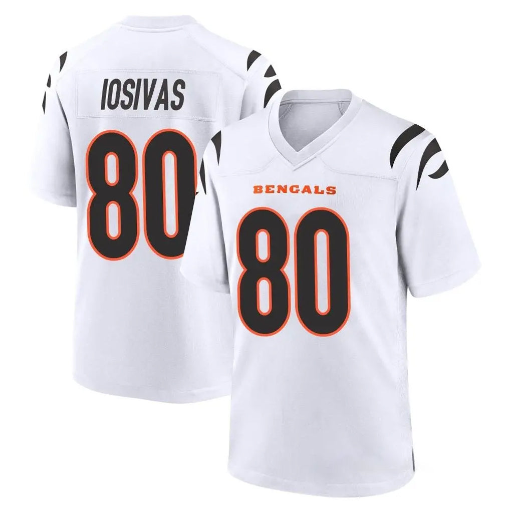C.Bengals #80 Andrei Iosivas Player White Home Game Qdoa Stitched Jerseys