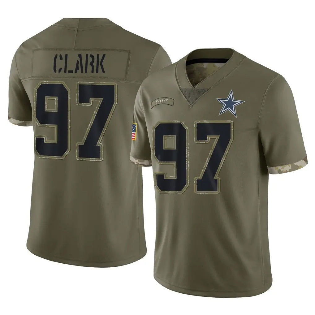 D.Cowboys #97 Kenny Clark Player Olive Salute to Service Limited Game Qdoa Stitched Jerseys