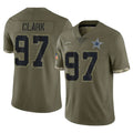 D.Cowboys #97 Kenny Clark Player Olive Salute to Service Limited Game Qdoa Stitched Jerseys