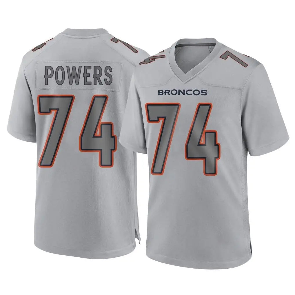 D.Broncos #74 Ben Powers Player Gray Atmosphere Fashion Limited Game Qdoa Stitched Jerseys