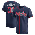A.Braves #31 Greg Maddux Player Navy Limited Elite Home Game Qdoa Stitched Jerseys