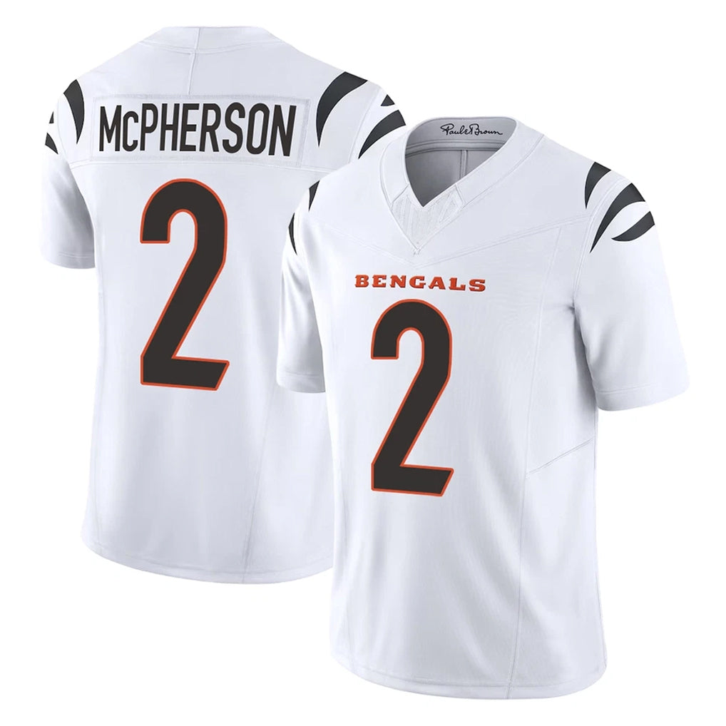 C.Bengals #2 Evan McPherson Player White Vapor F.U.S.E. Limited Home Game Qdoa Stitched Jerseys