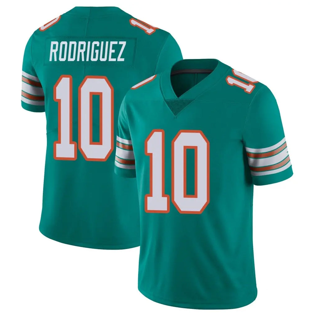 M.Dolphins #10 Jacob Rodriguez Player Aqua Limited Alternate Vapor Untouchable Home Game Qdoa Stitched Jerseys