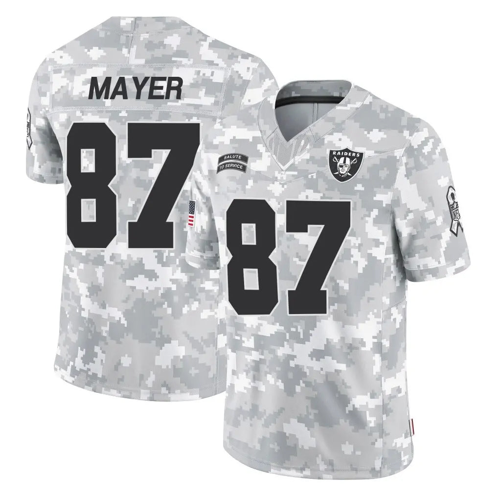 LV.Raiders #87 Michael Mayer Player Arctic Camo Salute To Service Limited Game Qdoa Stitched Jerseys