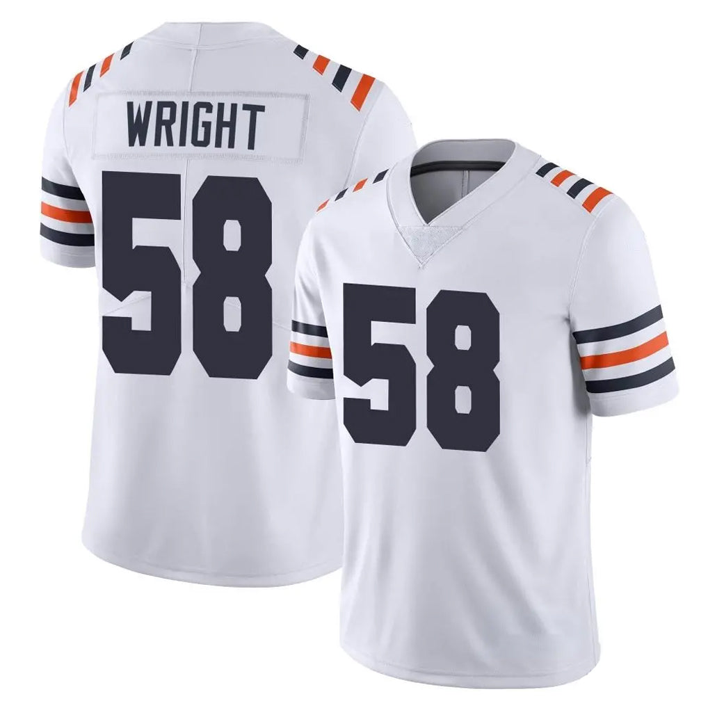 C.Bears #58 Darnell Wright Player White Classic Vapor Limited Home Game Qdoa Stitched Jerseys