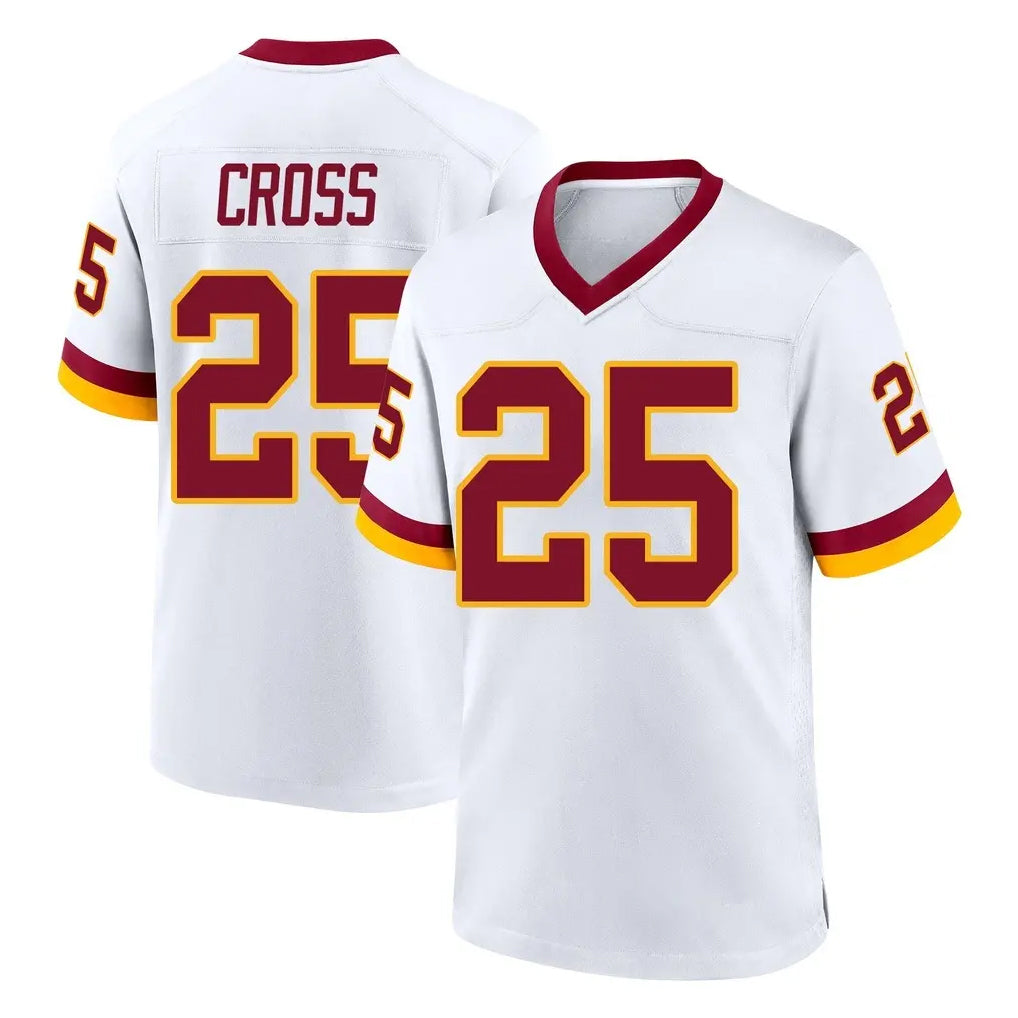 W.Commanders #25 Nick Cross Player White Home Game Qdoa Stitched Jerseys