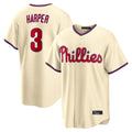 P.Phillies #3 Bryce Harper Player Cream Home Game Qdoa Stitched Jerseys