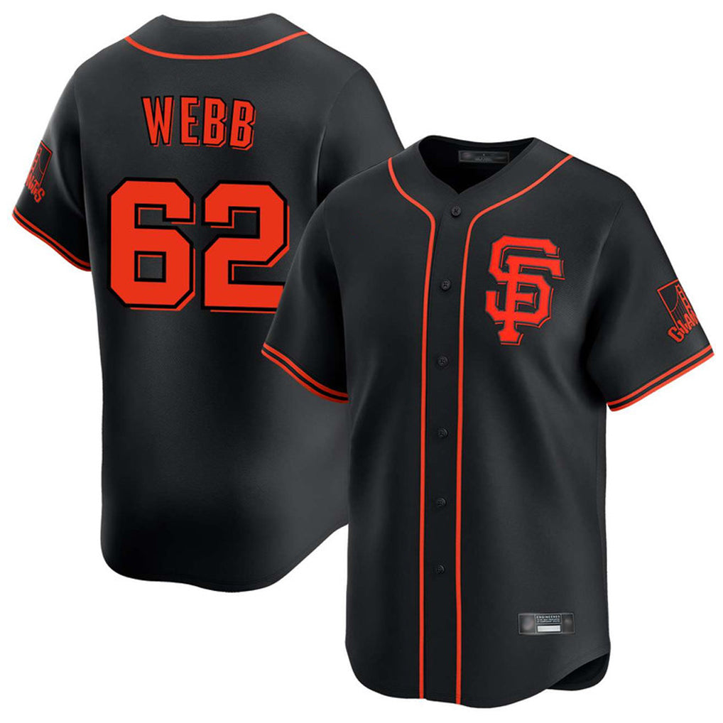 SF.Giants #62 Logan Webb Player Black Home Limited Qdoa Stitched Jerseys