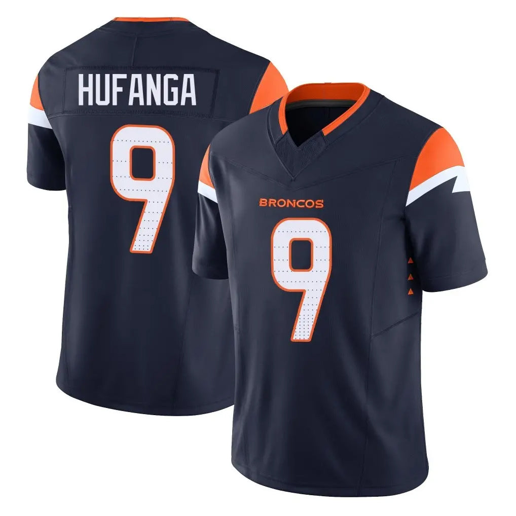 D.Broncos #9 Talanoa Hufanga Player Navy Limited Vapor F.U.S.E. Home Game Qdoa Stitched Jerseys