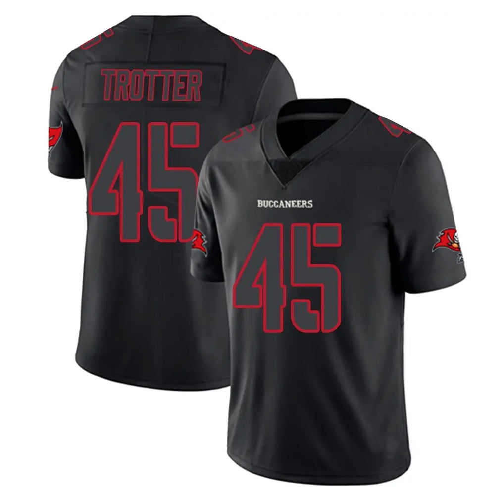 TB.Buccaneers #45 Josiah Trotte Player Black Impact Limited Home Game Qdoa Stitched Jerseys