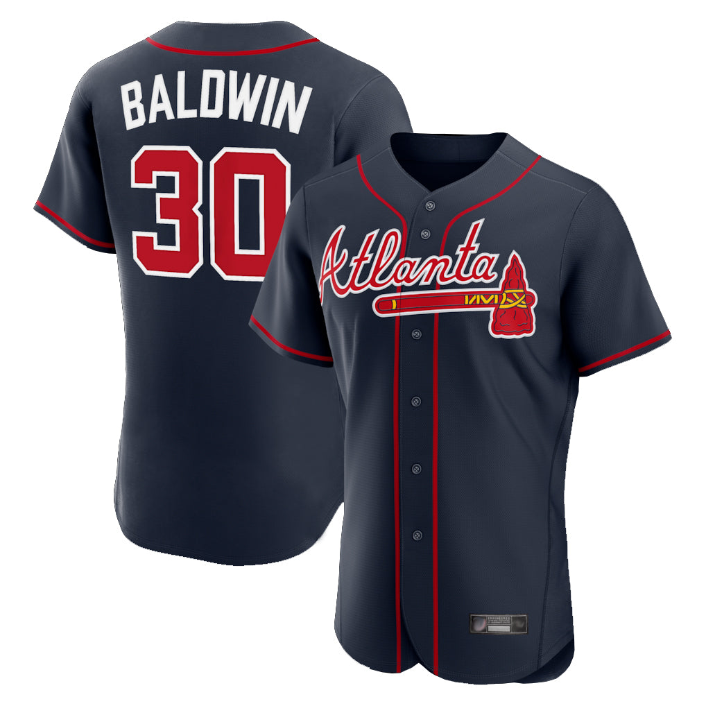 A.Braves #30 Drake Baldwin Player Navy Limited Elite Home Game Qdoa Stitched Jerseys