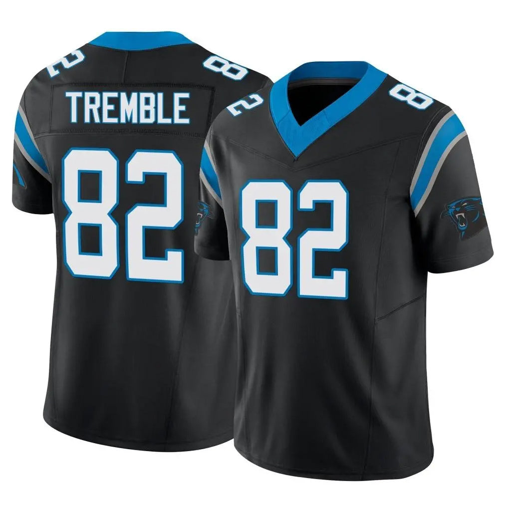 C.Panthers #82 Tommy Tremble Player Black Vapor F.U.S.E. Limited Home Game Qdoa Stitched Jerseys