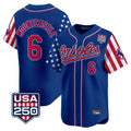 B.Orioles #6 Ryan Mountcastle Player Royal USA 250 Independence Day Vapor Premier Limited Home Game Qdoa Stitched Jerseys