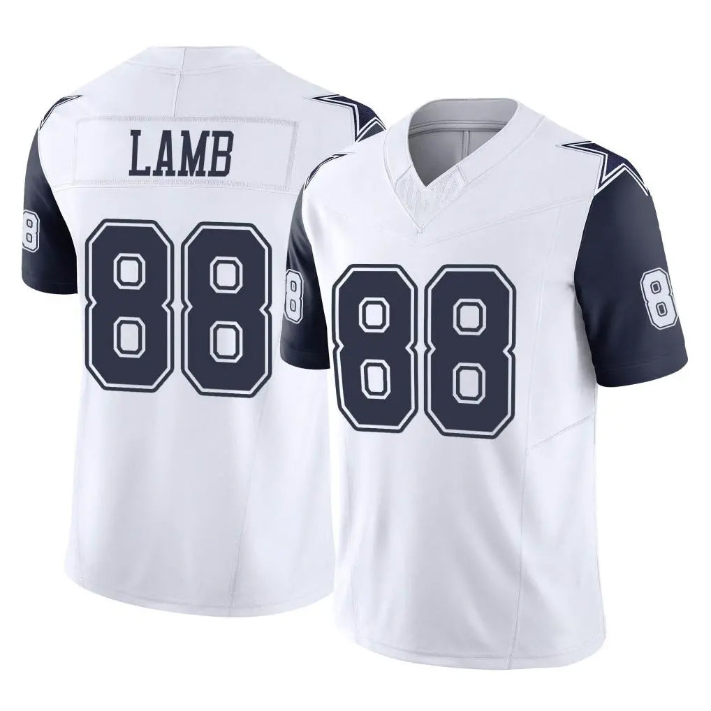 D.Cowboys #88 CeeDee Lamb Player White-Navy Limited Vapor F.U.S.E. Home Game Qdoa Stitched Jerseys