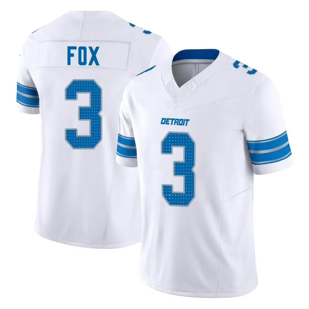 D.Lions #3 Jack Fox Player White Limited Vapor F.U.S.E. Alternate Home Game Qdoa Stitched Jerseys
