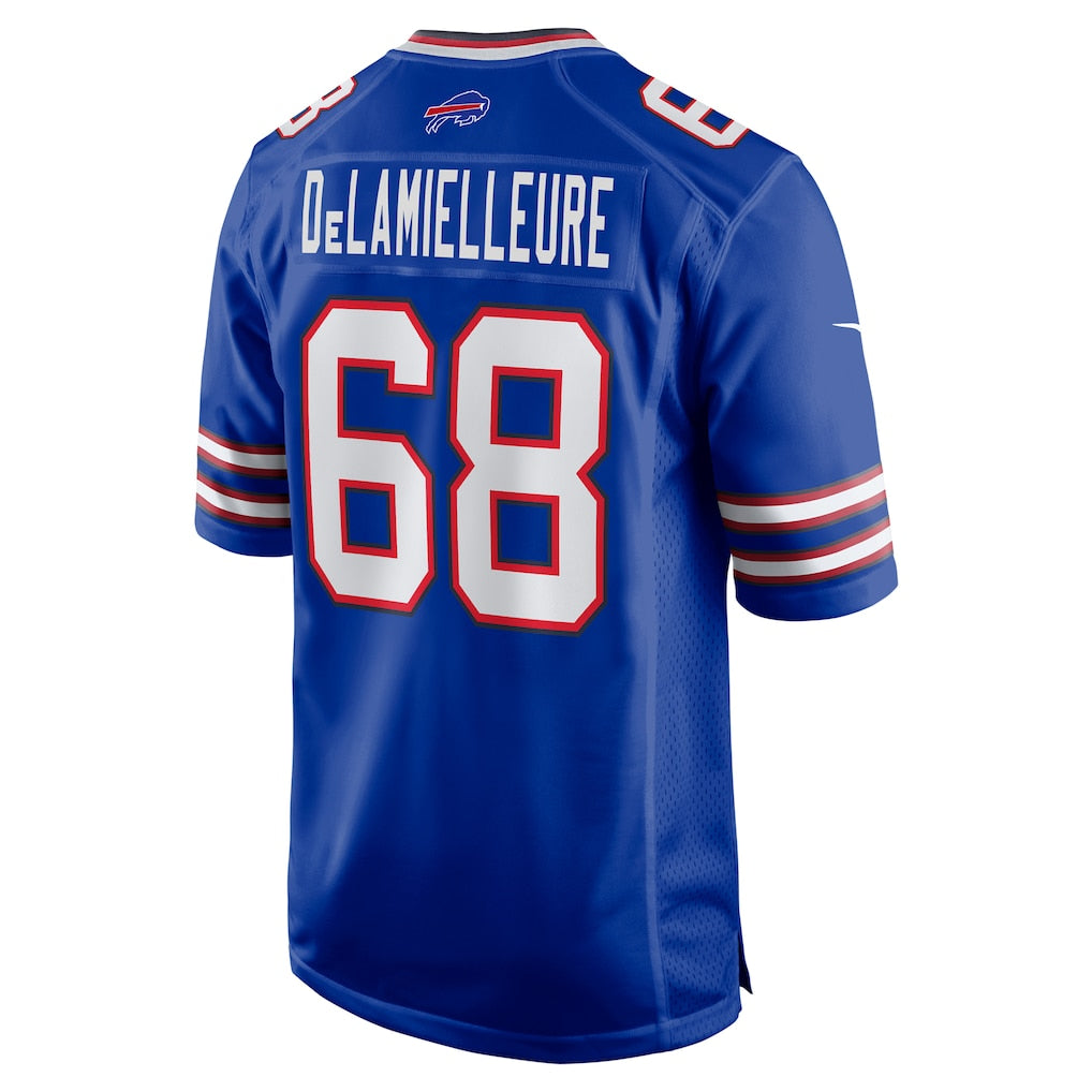 Qdoa B.Bills #68 Joe DeLamielleure Royal Game Retired Player Jersey