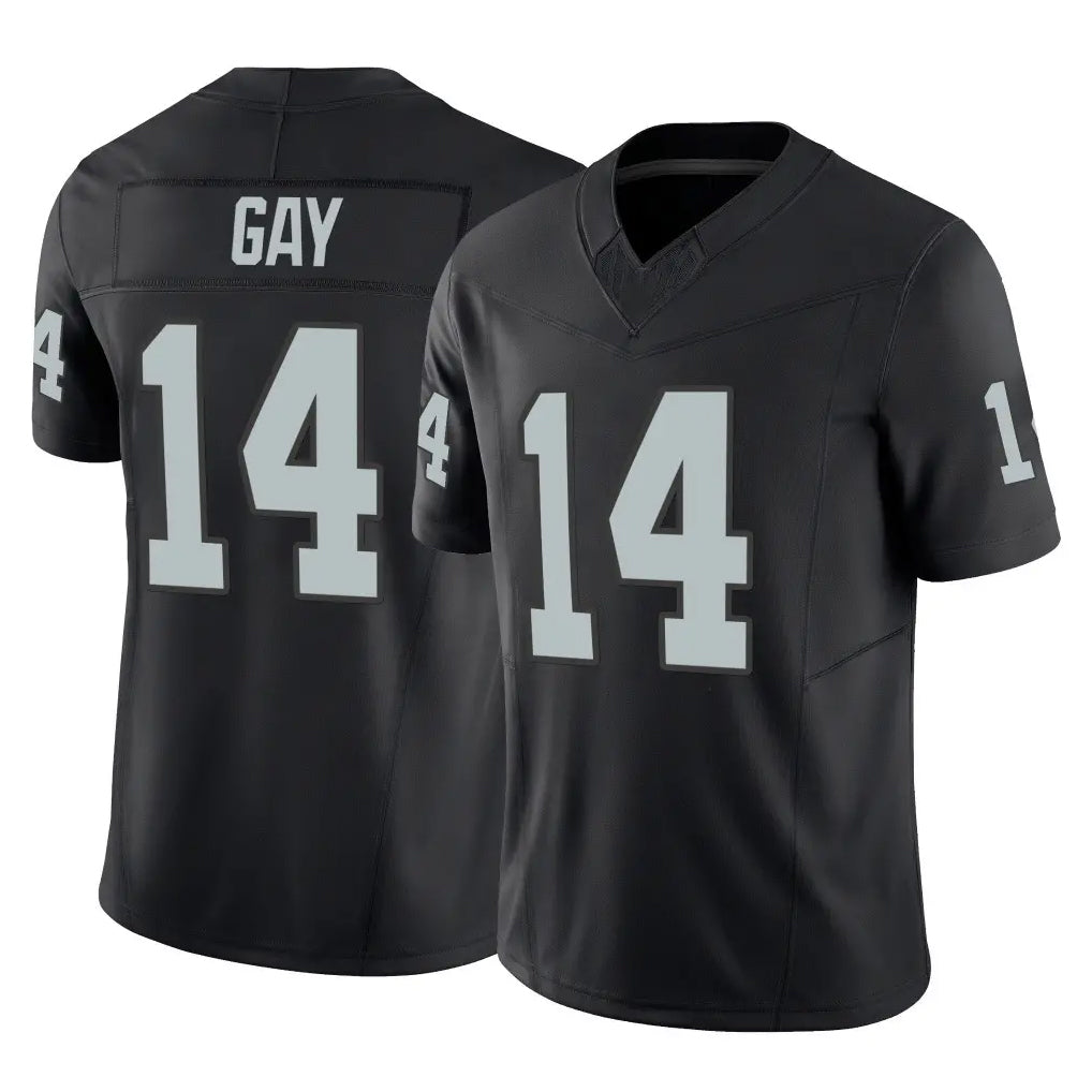 LV.Raiders #14 Matt Gay Player Black Limited Vapor F.U.S.E. Home Game Qdoa Stitched Jerseys