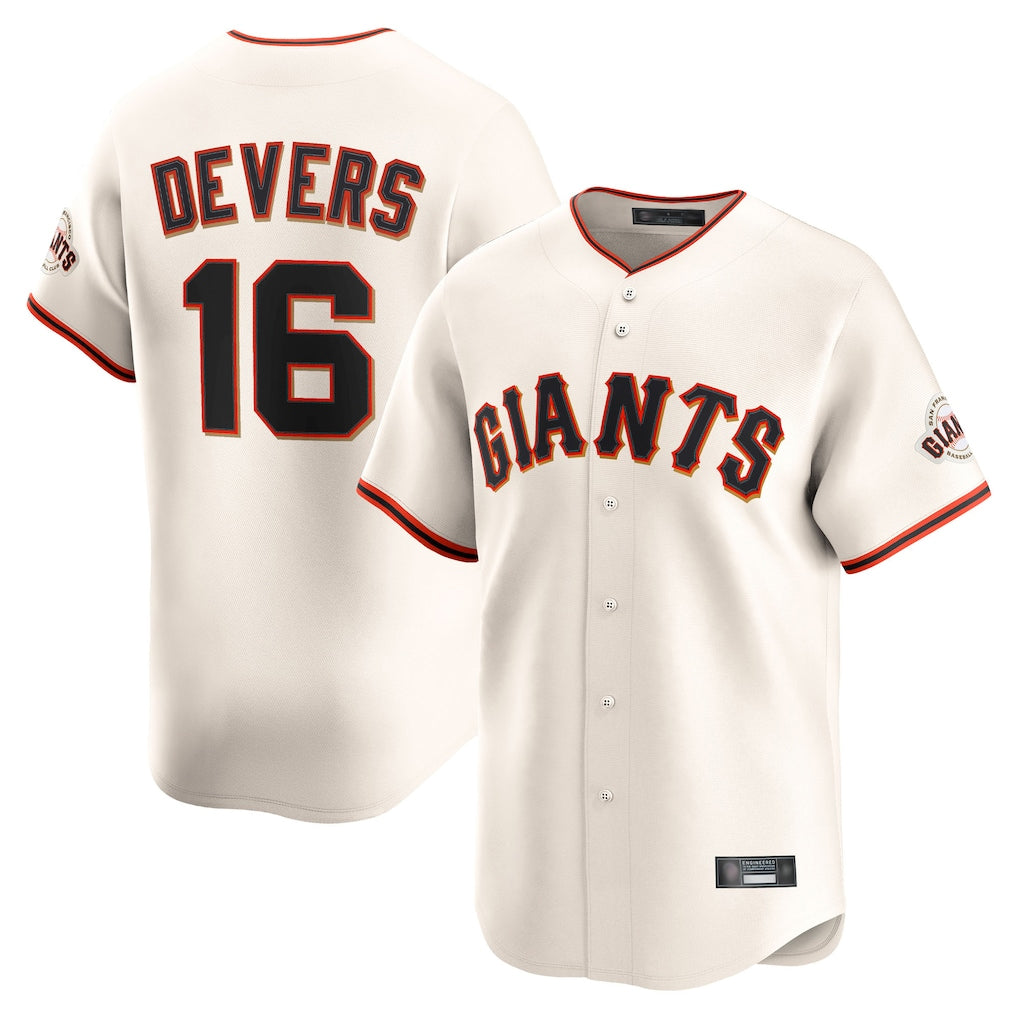 SF.Giants #16 Rafael Devers Player Cream Home Limited Qdoa Stitched Jerseys