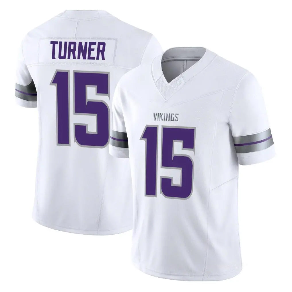 M.Vikings #15 Dallas Turner Player White Limited Alternate Vapor F.U.S.E. Home Game Qdoa Stitched Jerseys