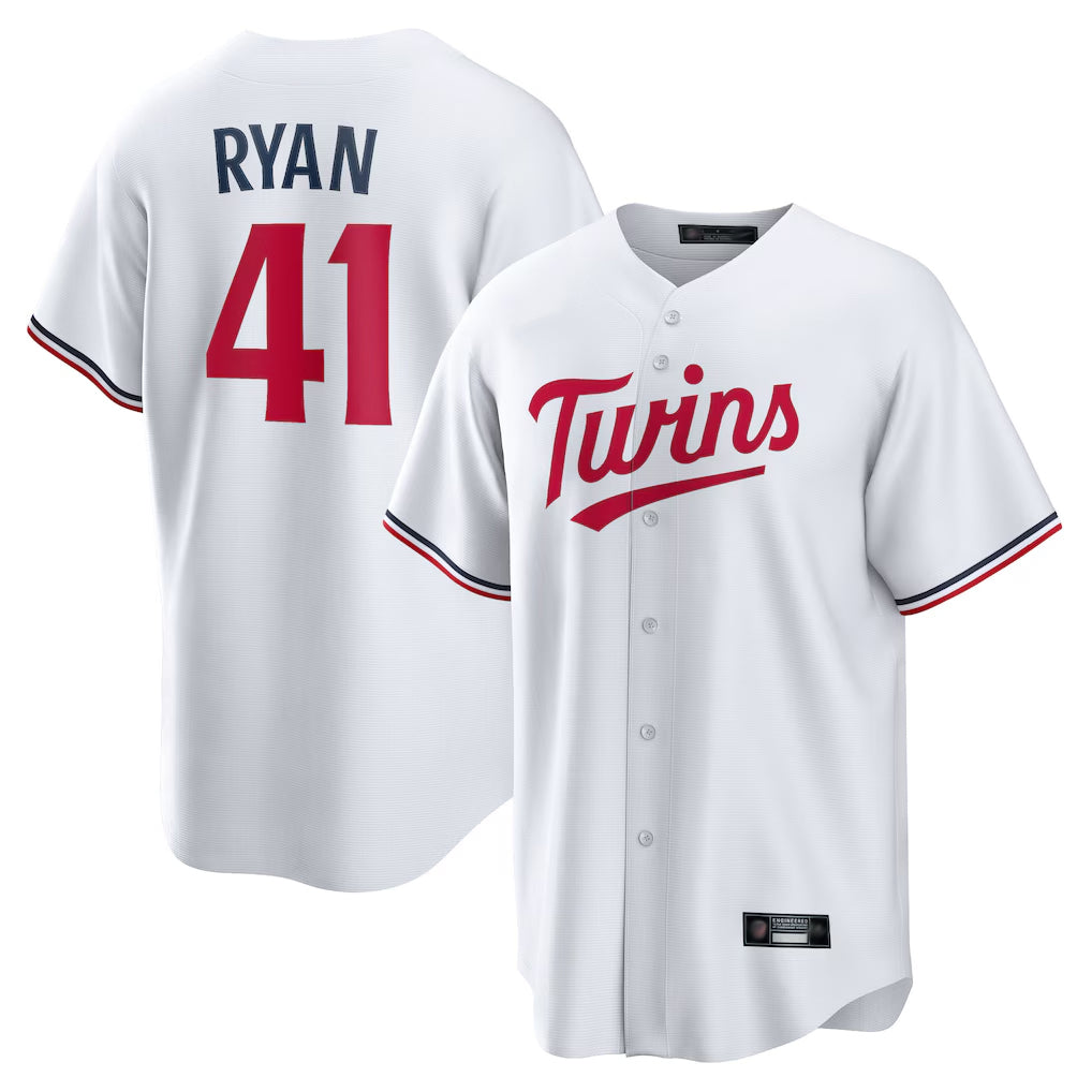 M.Twins #41 Joe Ryan Player White Home Game Qdoa Stitched Jerseys