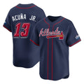 A.Braves #13 Ronald Acuna Jr Player Navy 2025 Speedway Classic Home Game Qdoa Stitched Jerseys