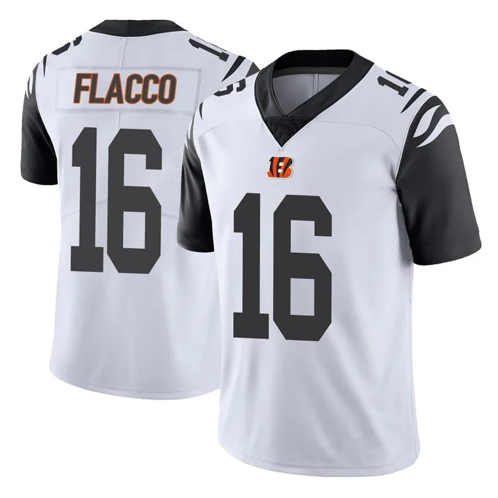 C.Bengals #16 Joe Flacco Player White Color Rush Vapor Untouchable Limted Home Game Qdoa Stitched Jerseys