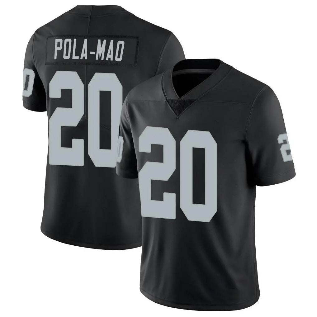 LV.Raiders #20 Isaiah Pola-Mao Player Black Limited Vapor Untouchable Home Game Qdoa Stitched Jerseys