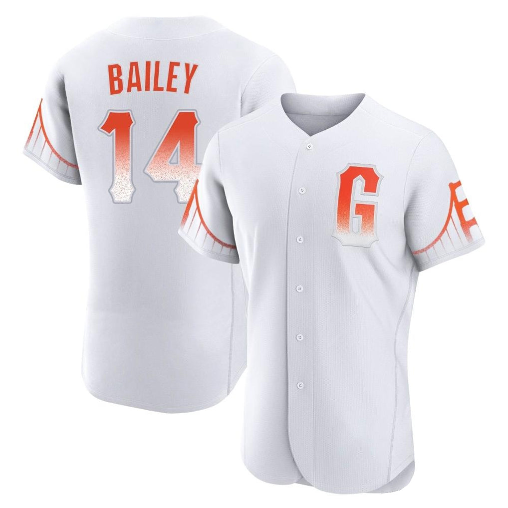 SF.Giants #14 Patrick Bailey Player White City Connect Home Limited Elite Qdoa Stitched Jerseys