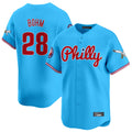P.Phillies #28 Alec Bohm Player Light Blue Phillies & Eagles Vapor Premier Limited Home Qdoa Stitched Jerseys