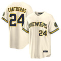 M.Brewers #24 William Contreras Player Cream Home Limited Qdoa Stitched Jerseys