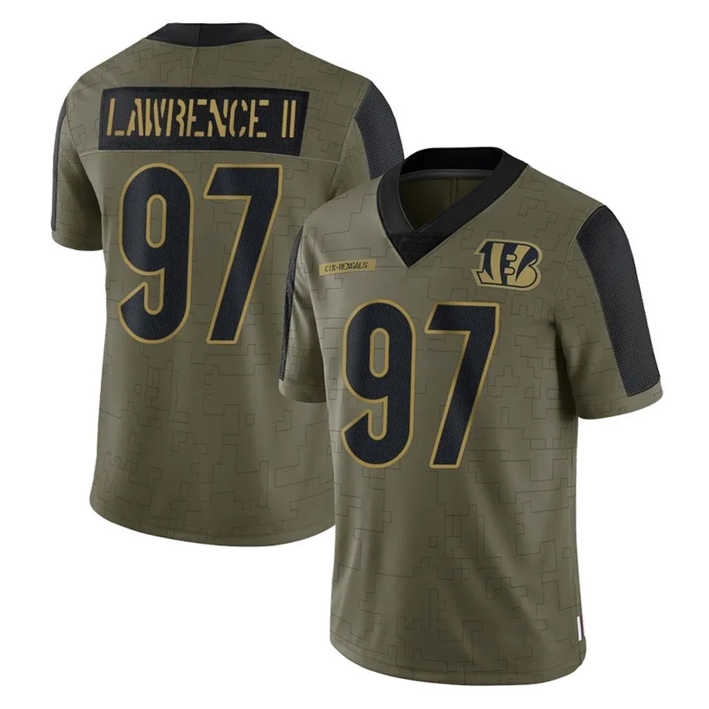 C.Bengals #97 Dexter Lawrence II Player Olive Salute to Service Game Qdoa Stitched Jerseys
