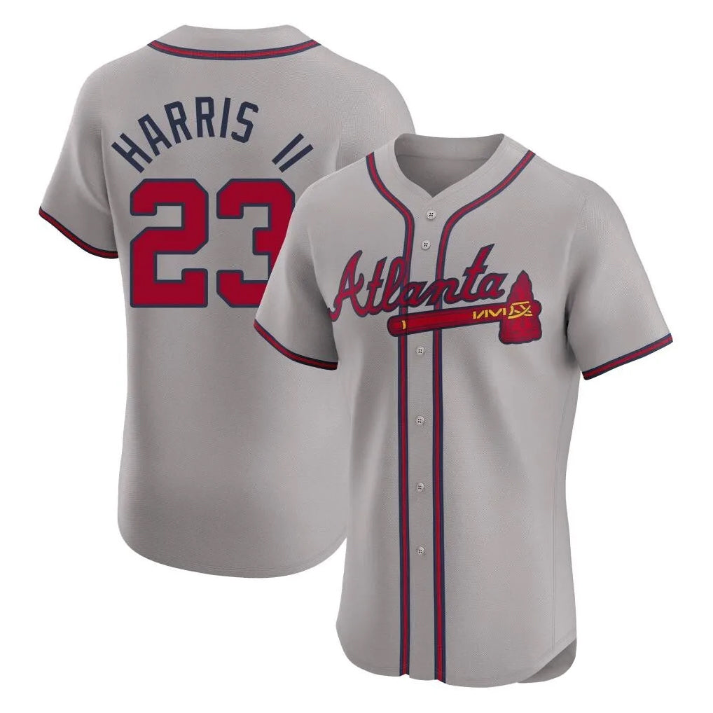 A.Braves #23 Michael Harris II Player Gray Limited Elite Home Game Qdoa Stitched Jerseys