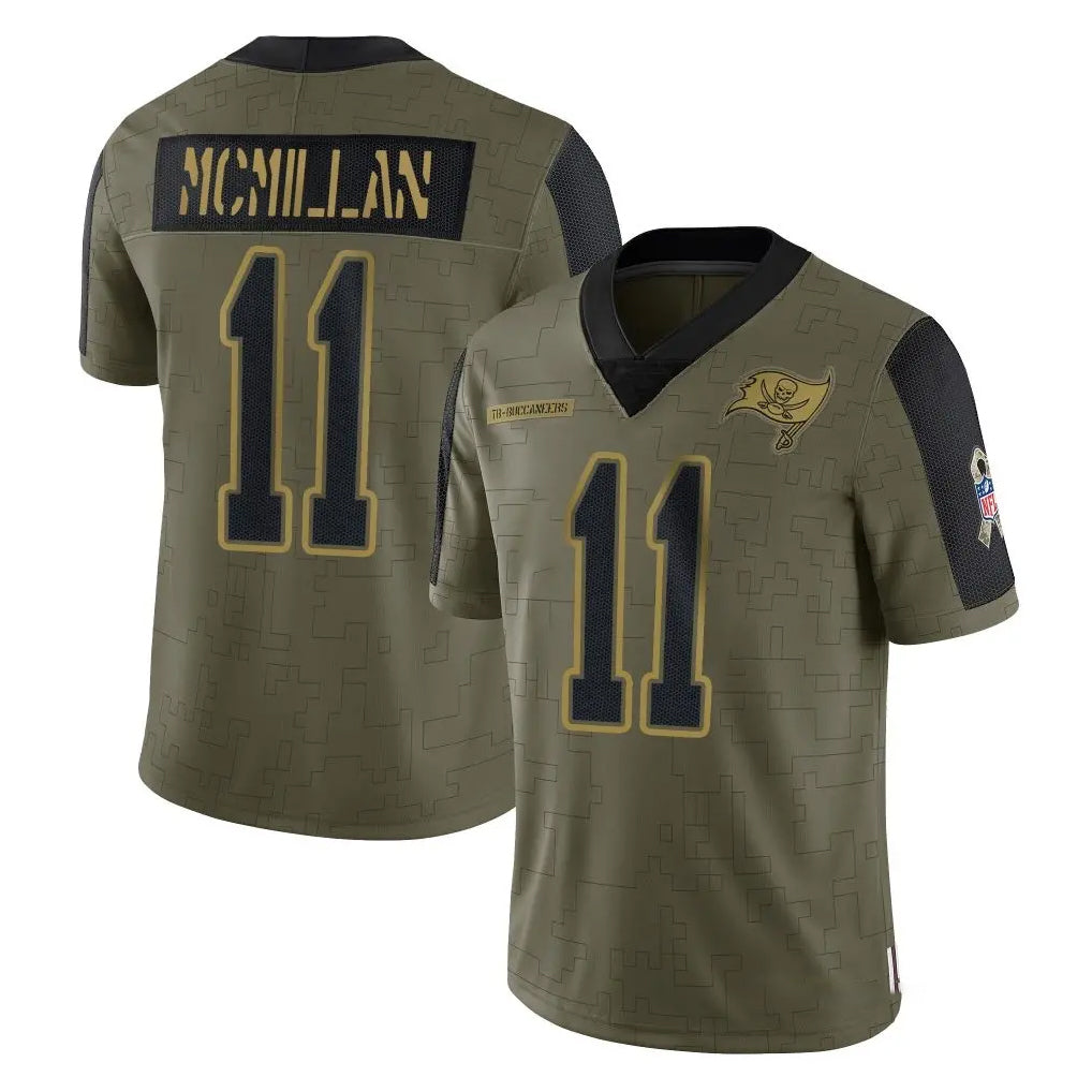 TB.Buccaneers #11 Jalen McMillan Player Olive Salute To Service Limited Game Qdoa Stitched Jerseys