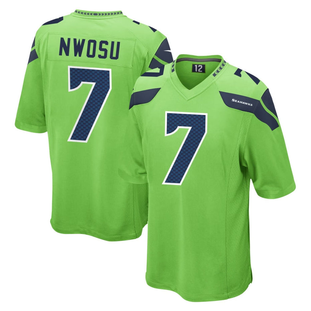 S.Seahawks #7 Uchenna Nwosu Player Green Home Game Qdoa Stitched Jerseys