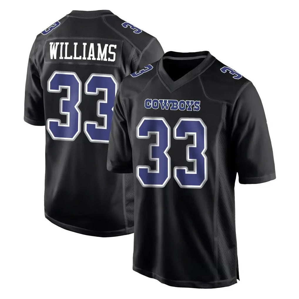 D.Cowboys #33 Javonte Williams Player Carbon Black Fashion Home Game Qdoa Stitched Jerseys