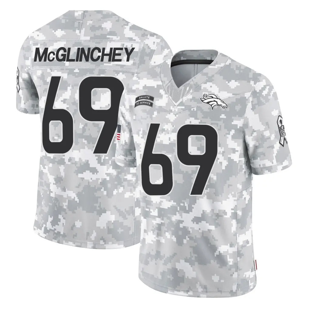 D.Broncos #69 Mike McGlinchey Player Arctic Camo Salute To Service Limited Qdoa Stitched Jerseys