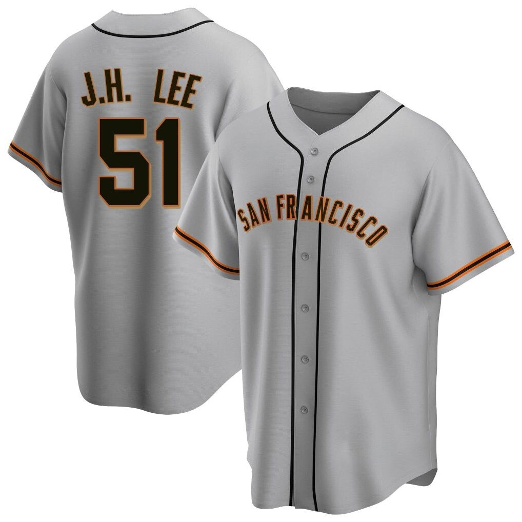 SF.Giants #51 Jung Hoo Lee Player Gray Home Game Qdoa Stitched Jerseys