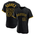 B.Red Sox #55 Ranger Su¨¢rez Player Black Snake Skin City Limited Elite Home Qdoa Stitched Jerseys
