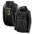 NY.Giants #0 Brian Burns Player Black Salute to Service Hoodies Limited Game Qdoa Stitched Jerseys