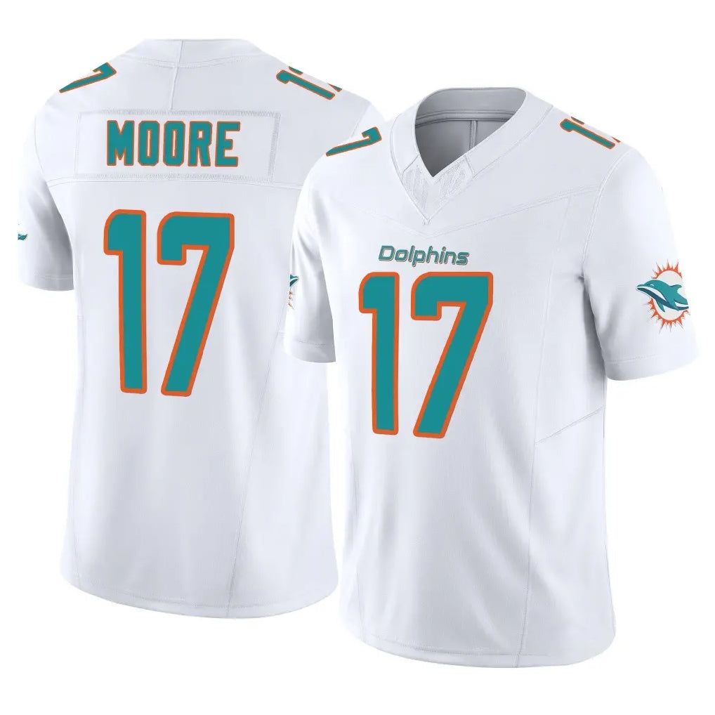 M.Dolphins #17 Trey Moore Player White Limited Vapor F.U.S.E. Home Game Qdoa Stitched Jerseys