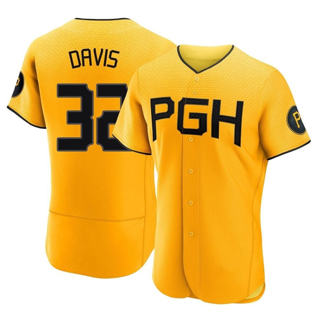 P.Pirates #32 Henry Davis Player Gold City Connect Home Limited Elite Qdoa Stitched Jerseys