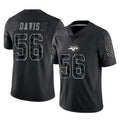 NY.Jets #56 Demario Davis Player Stealth Black Limited Reflective Home Game Qdoa Stitched Jerseys