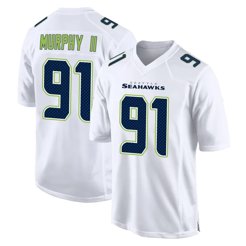 S.Seahawks #91 Byron Murphy II Player White Tundra Fashion Home Game Qdoa Stitched Jerseys