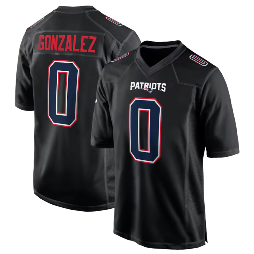NE.Patriots #0 Christian Gonzalez Player Carbon Fashion Limited Home Game Qdoa Stitched Jerseys