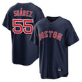 B.Red Sox #55 Ranger Su¨¢rez Player Navy Home Game Qdoa Stitched Jerseys