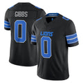 D.Lions #0 Jahmyr Gibbs Player Black Vapor F.U.S.E. Limited Game Home Qdoa Stitched Jerseys
