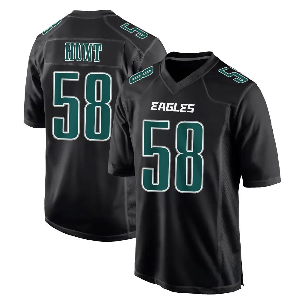 P.Eagles #58 Jalyx Hunt Player Carbon Black Fashion Home Game Qdoa Stitched Jerseys