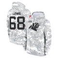 C.Panthers #68 Damien Lewis Player Arctic Camo Salute to Service Pullover Hoodies Limited Game Qdoa Stitched Jerseys